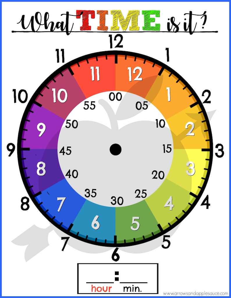 Learn to Tell Time Printable Clock Kids Learning Game - Etsy