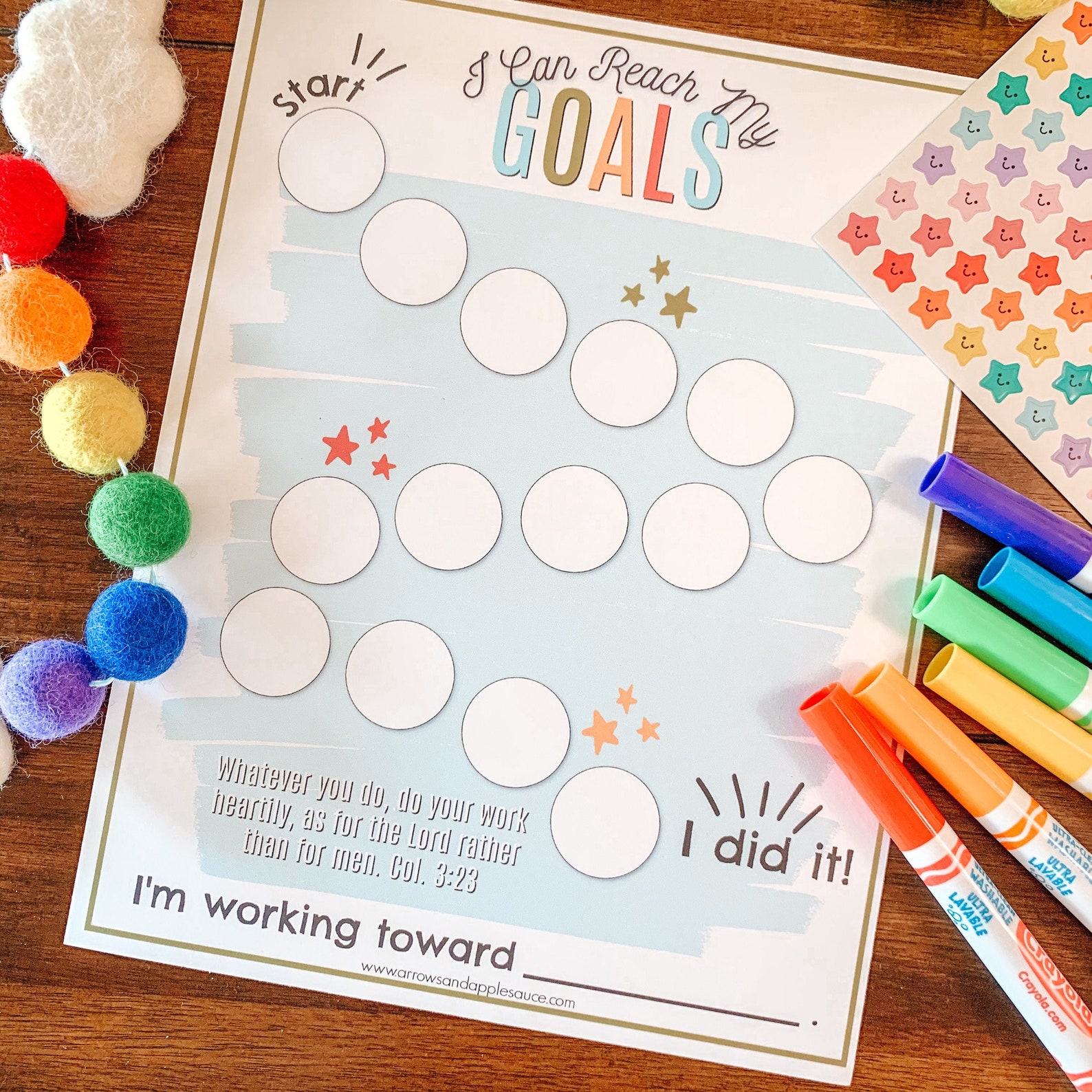 Goal Chart, Kids Printable Rewards Chart, Chore Tracker, Sticker Chart ...