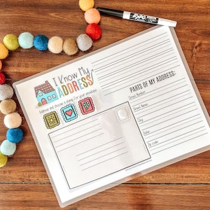 Address Kids Activity, Address Practice, Homeschool Printable, Educational Activity, Kindergarten Worksheet, Writing Practice, Pretend Play image 3