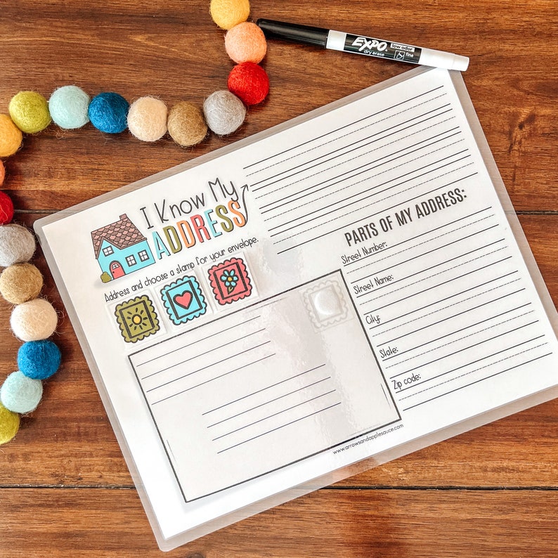 Address Kids Activity, Address Practice, Homeschool Printable ...