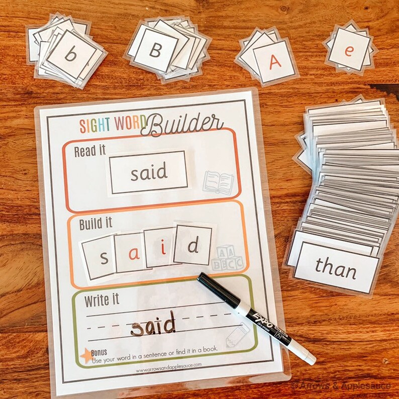 Sight Word Practice Printable Spelling Game Kindergarten | Etsy