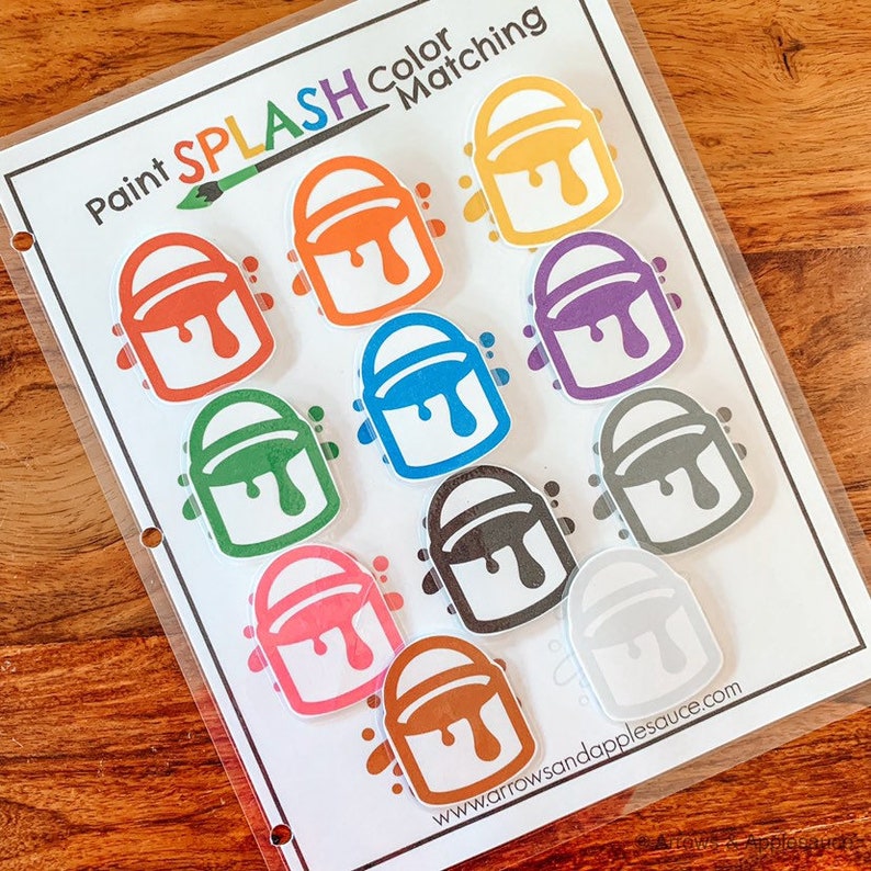 Color Sorting Matching Paint Splash Game, Printable Toddler Preschool Learning Tool, Kindergarten, Homeschool, Kids Activity, Educational image 7