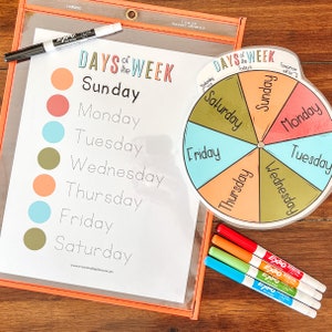 Days of the Week Wheel & Tracing Worksheet, Homeschool Printable ...
