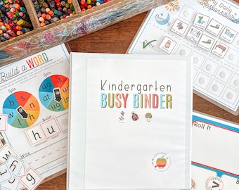 Carpeta ocupada imprimible para jardín de infantes, juegos educativos, aprender a leer, plan de estudios para jardín de infantes, hoja de trabajo para educación en el hogar, habilidades matemáticas tempranas, anatomía