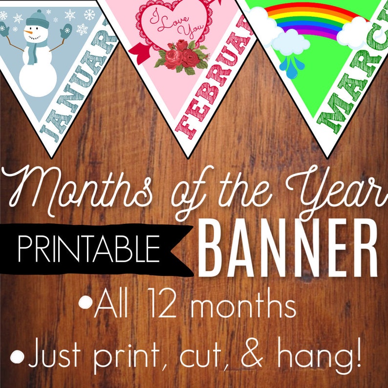 Weeks Of The Yr Insightful Circle Period Banner, Bunting, Printable Down load, Preschool, Clroom Decor, Homeschool, Kindergarten image about Printable Months of the Year for Preschool known as Weeks Of The 12 months Enlightening Circle Year Banner, Bunting, Printable Obtain, Preschool, Clroom Decor, Homeschool, Kindergarten