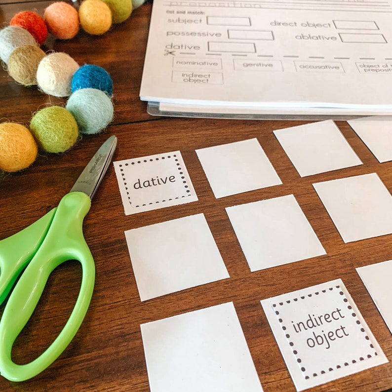 Latin Printable Worksheets Noun Cases and Declensions CC Etsy