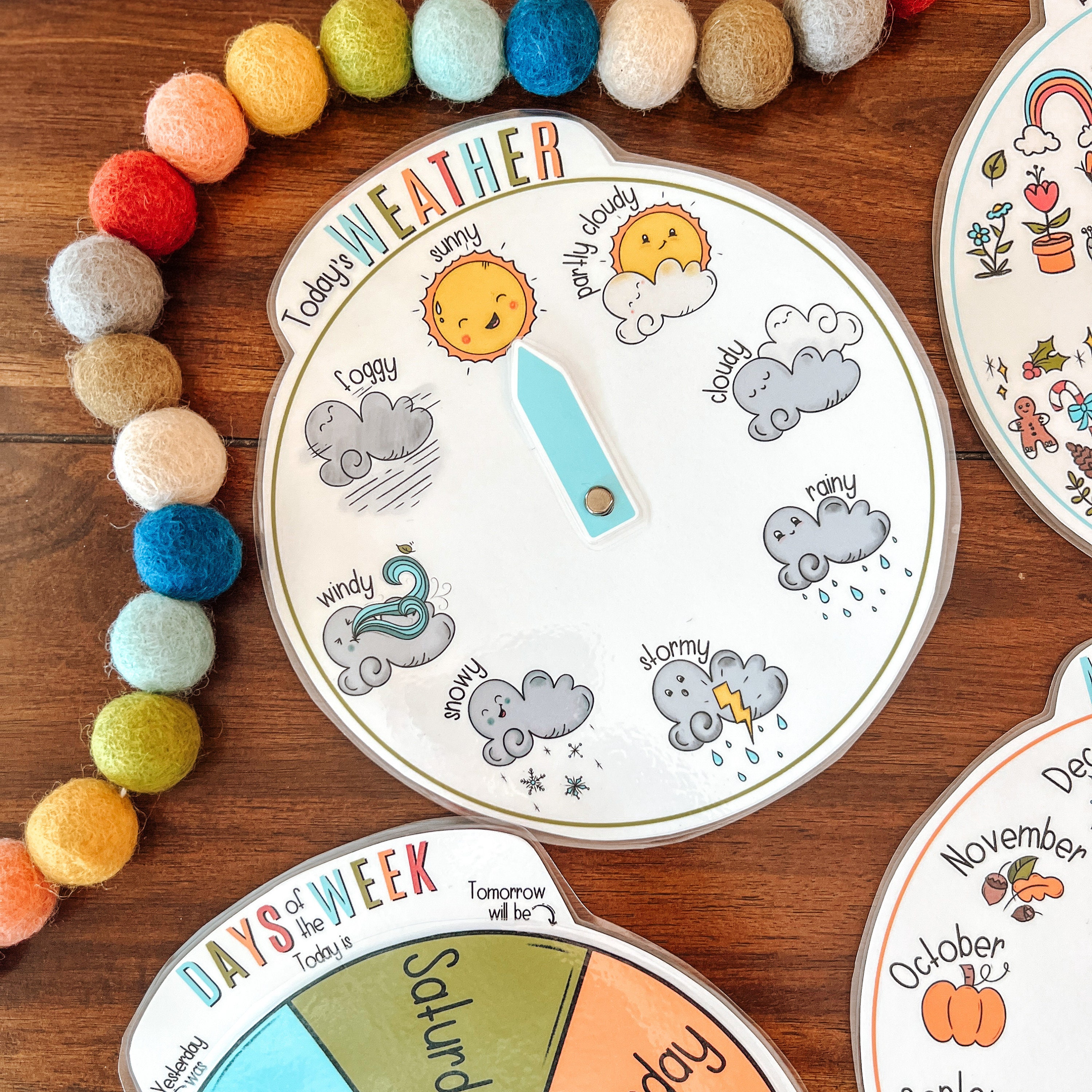 Calendar Wheels, Printable Hands on Morning Activities, Preschool Daily ...