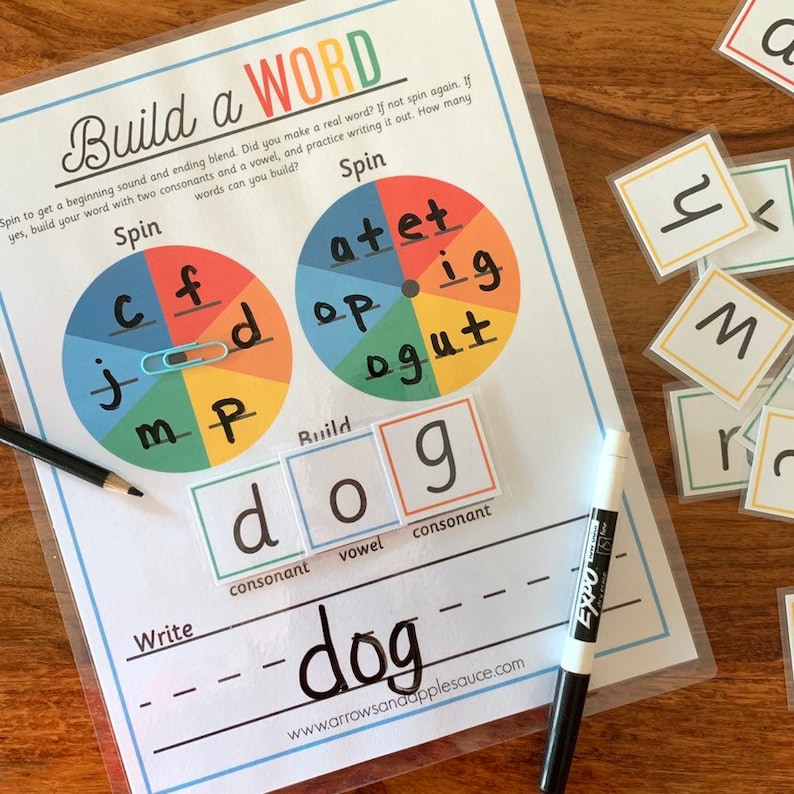 cvc reading game printable sight word practice beginning etsy