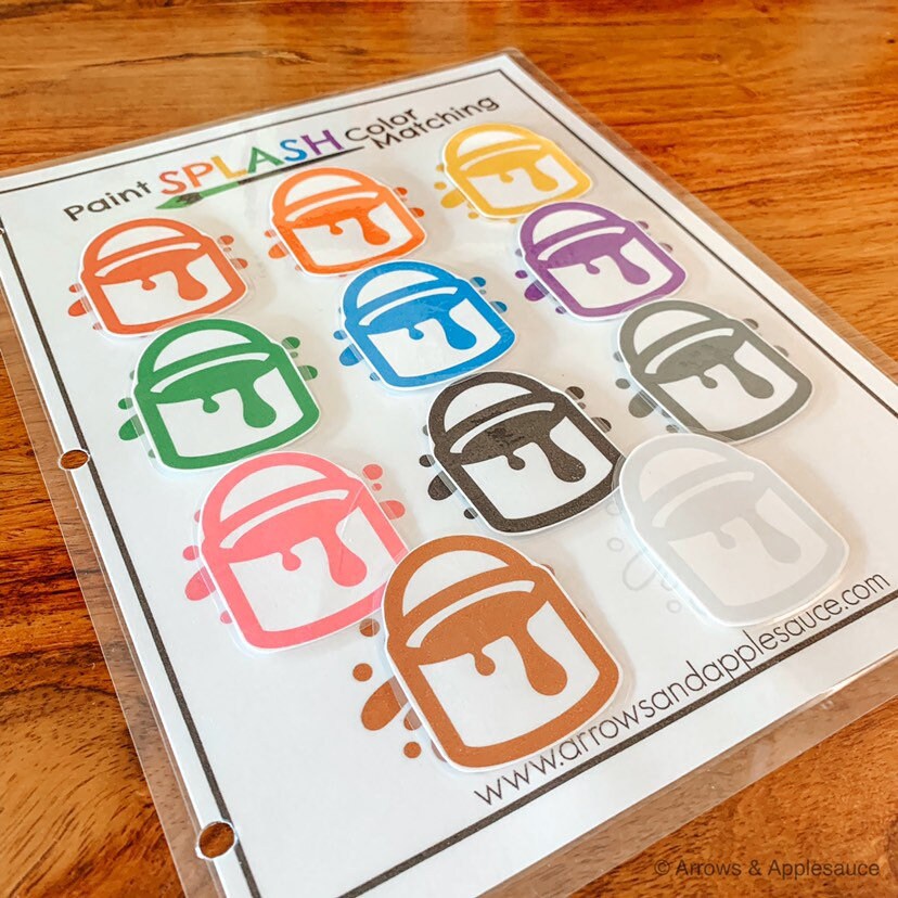 Color Sorting Matching Paint Splash Game Printable Toddler Etsy Canada