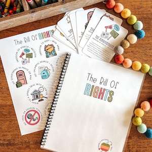 権利章典の印刷可能なアクティビティセット、キリスト教ホームスクールの公民授業、歴史教材、憲法教材、暗記補助