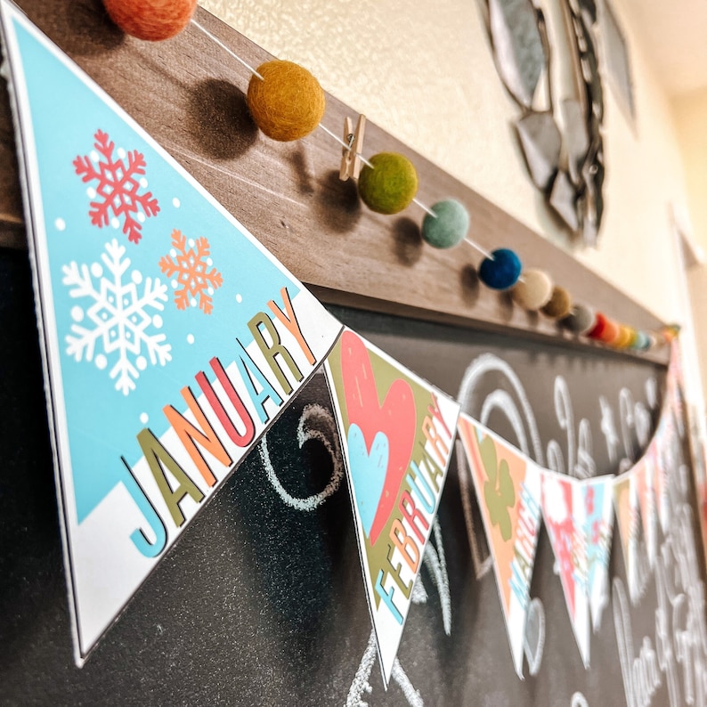 Months of the Year Banner Printable Banner Classroom Decor - Etsy