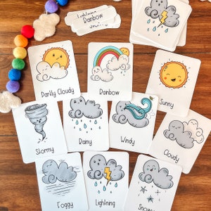 Weather Activity Set, Printable Weather 3 Part Cards, Tracing ...