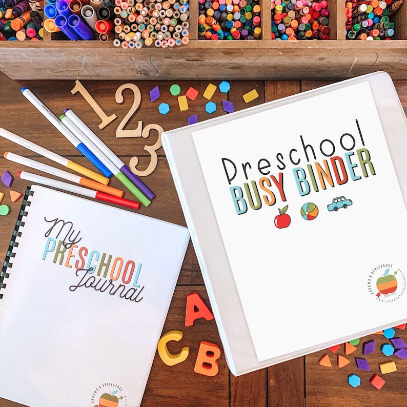 MEGA Preschool Bundle, Printable Pre-K Busy Binder, Preschool Journal, Alphabet Practice, Counting Activities, Learning Shapes, Homeschool image 1