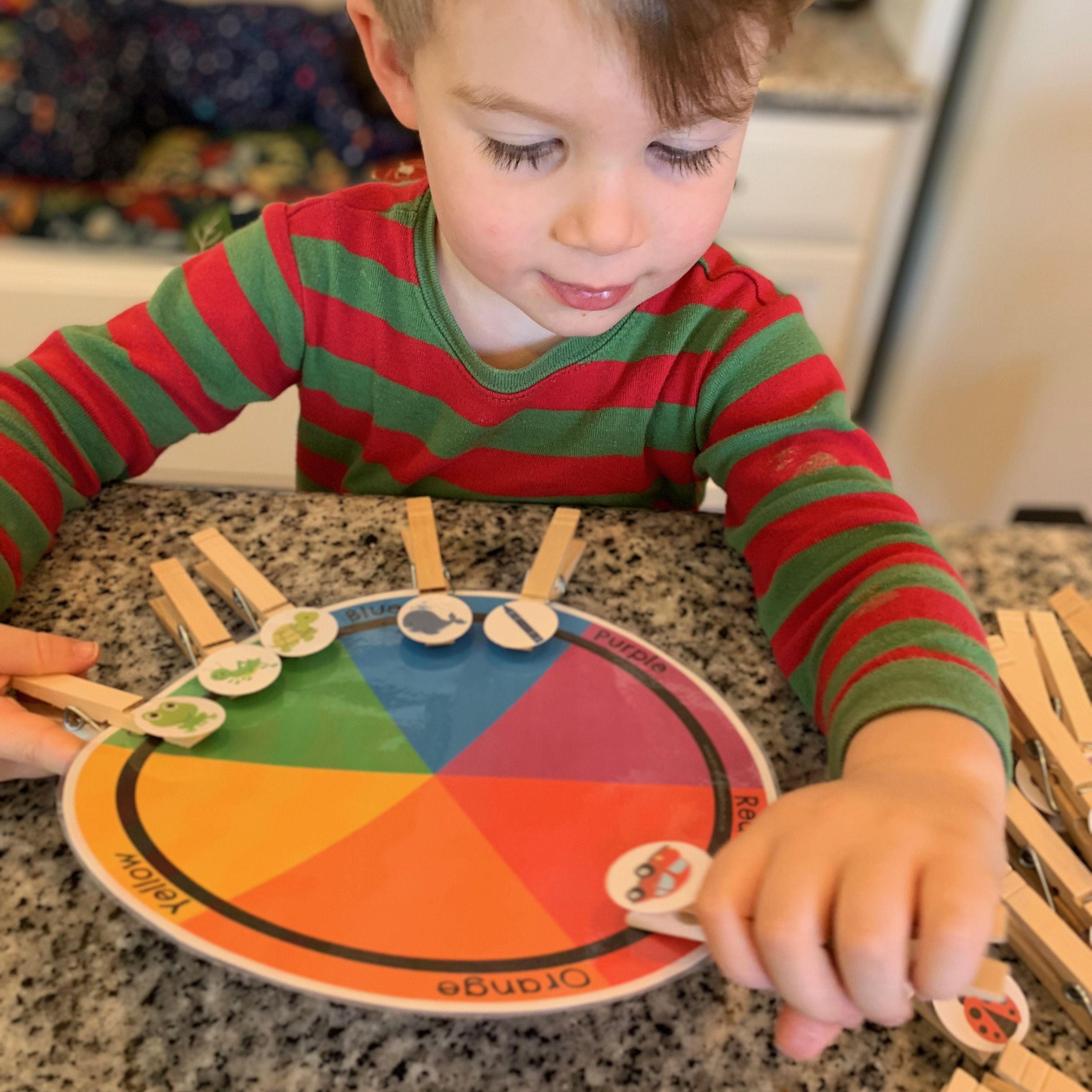 Preschool Color Matching Game Wheel, Teaching Kids Colors Activity ...