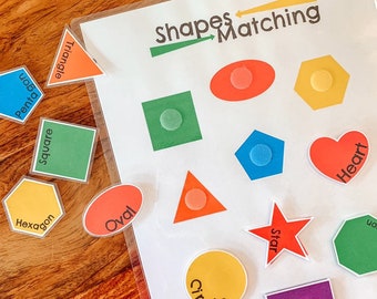 Learning Shapes, Shape Matching Game, Educational Preschool Printable, Kids Activity, Homeschool Game, Educational, Kindergarten, Tot School