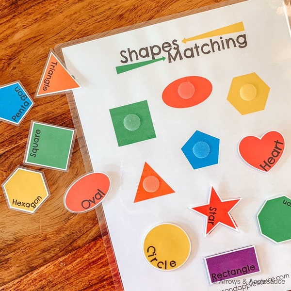 Learning Shapes, Shape Matching Game, Educational Preschool Printable, Kids Activity, Homeschool Game, Educational, Kindergarten, Tot School