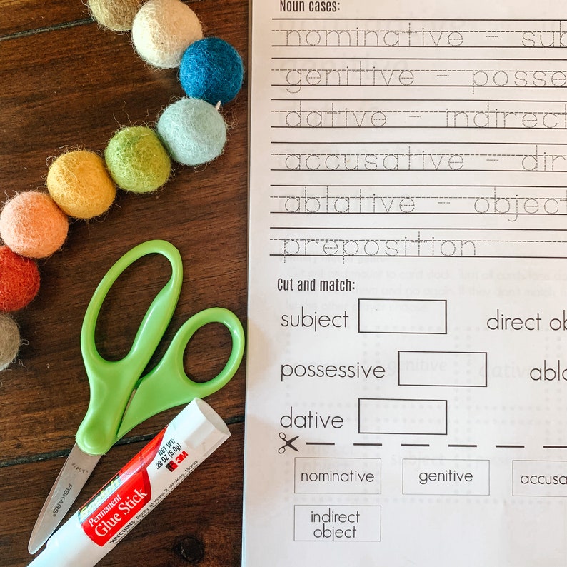 Latin Printable Worksheets Noun Cases and Declensions CC Etsy