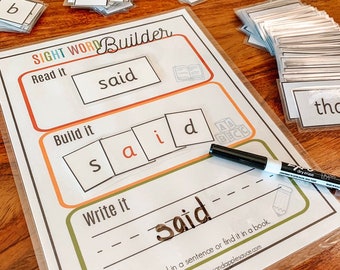 Sight Word Practice, Printable Spelling Game, Kindergarten Sight Words, Fry's First 100 Cards, Learn To Read, Homeschool Reading Worksheet