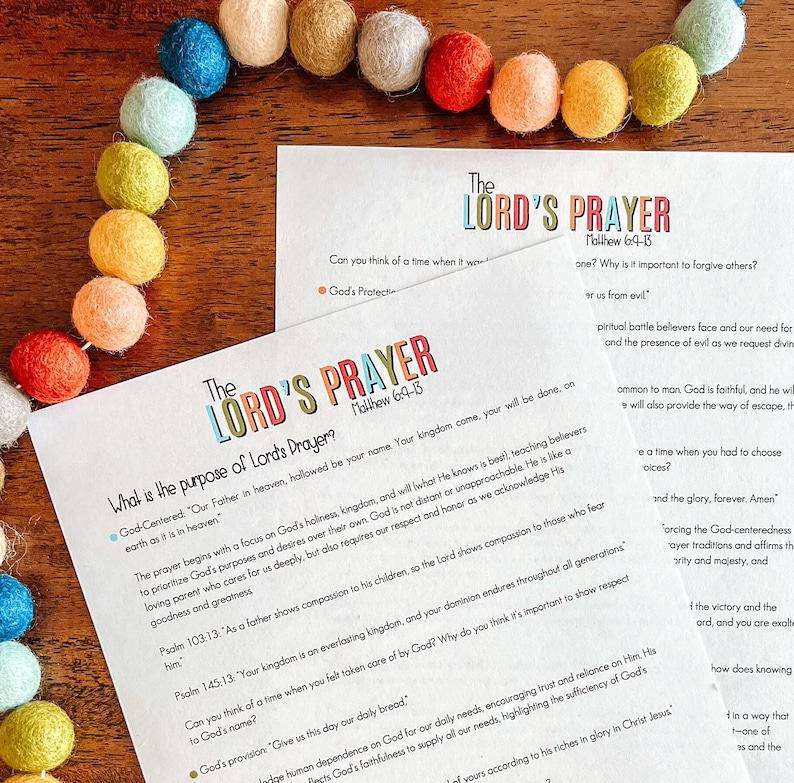 Lord's Prayer Printable Activity Set, Kids Bible Lesson, Learning To Pray, Verse Study, Sunday School Resources, Scripture Tracing, ESV image 4