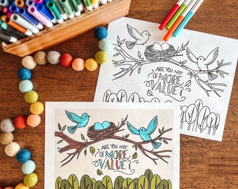 April 2024, Spring Bird Theme, Printable Bible Activities, Christian Coloring, Traceable Calendar, Month Banner, Scripture Verse Study