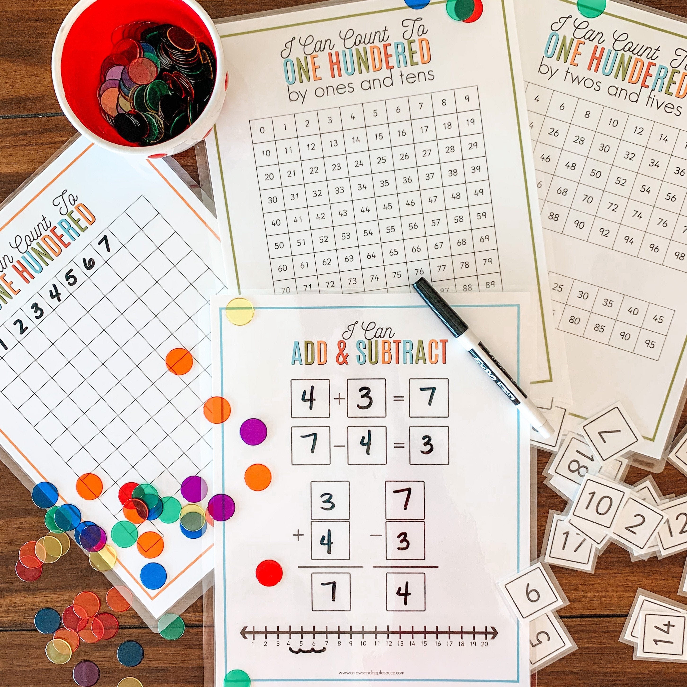 hundreds chart math bundle printable first grade math chart etsy