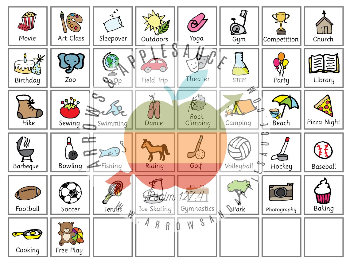 Weekly Kids Calendar Printable Visual Schedule Perpetual - Etsy