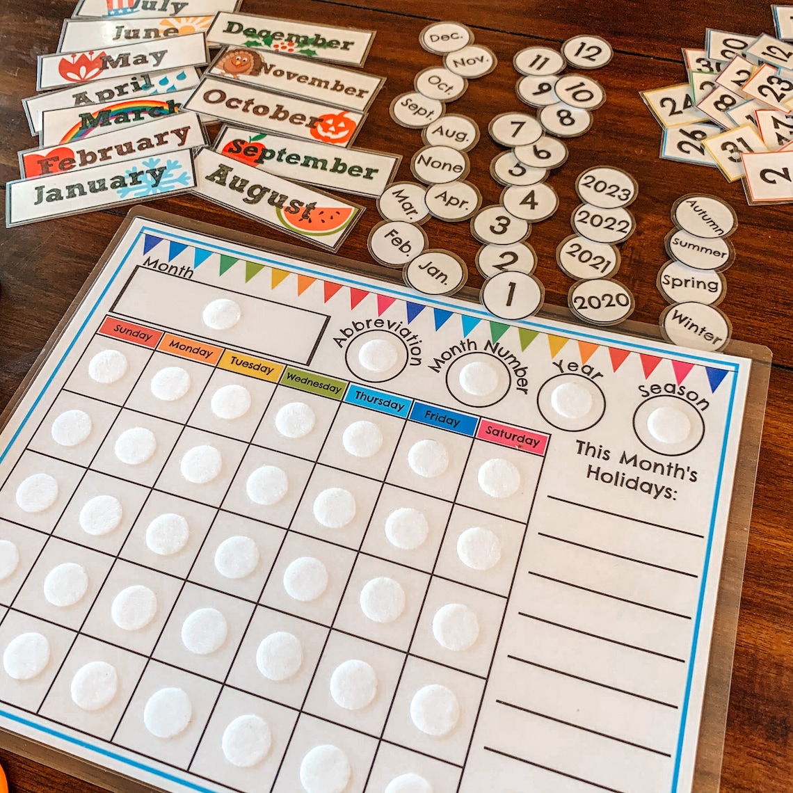 Perpetual Calendar Circle Time Printable Classroom Calendar | Etsy