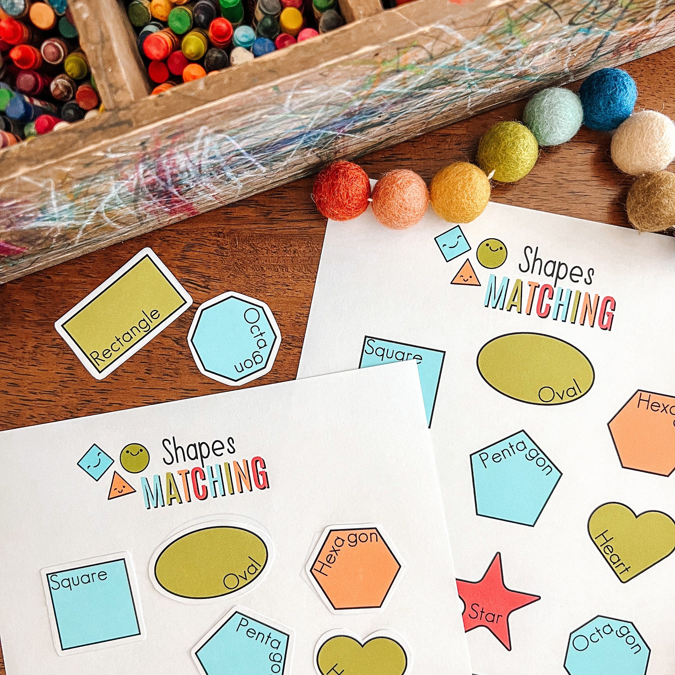 Learning Shapes, Shape Matching Game, Educational Preschool Printable, Kids Activity, Homeschool Game, Educational, Kindergarten, Tot School