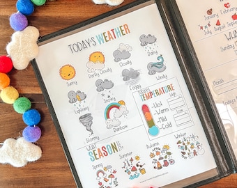 Morning Menu, EDITABLE Printable Calendar Time Activities, Educational Daily Weather, Date and Time Practice, Address and Phone Number