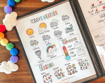 Morning Menu, EDITABLE Printable Calendar Time Activities, Educational Daily Weather, Date and Time Practice, Address and Phone Number