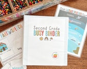 Second Grade Busy Binder, Printable Educational Activities, Elementary Math, Homeschool Science, Early Reading Skills, Geography Puzzle