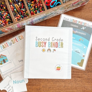 Second Grade Busy Binder, Printable Educational Activities, Elementary Math, Homeschool Science, Early Reading Skills, Geography Puzzle