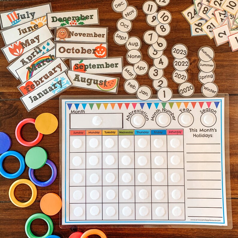 Perpetual Calendar Circle Time Printable Classroom Calendar Etsy