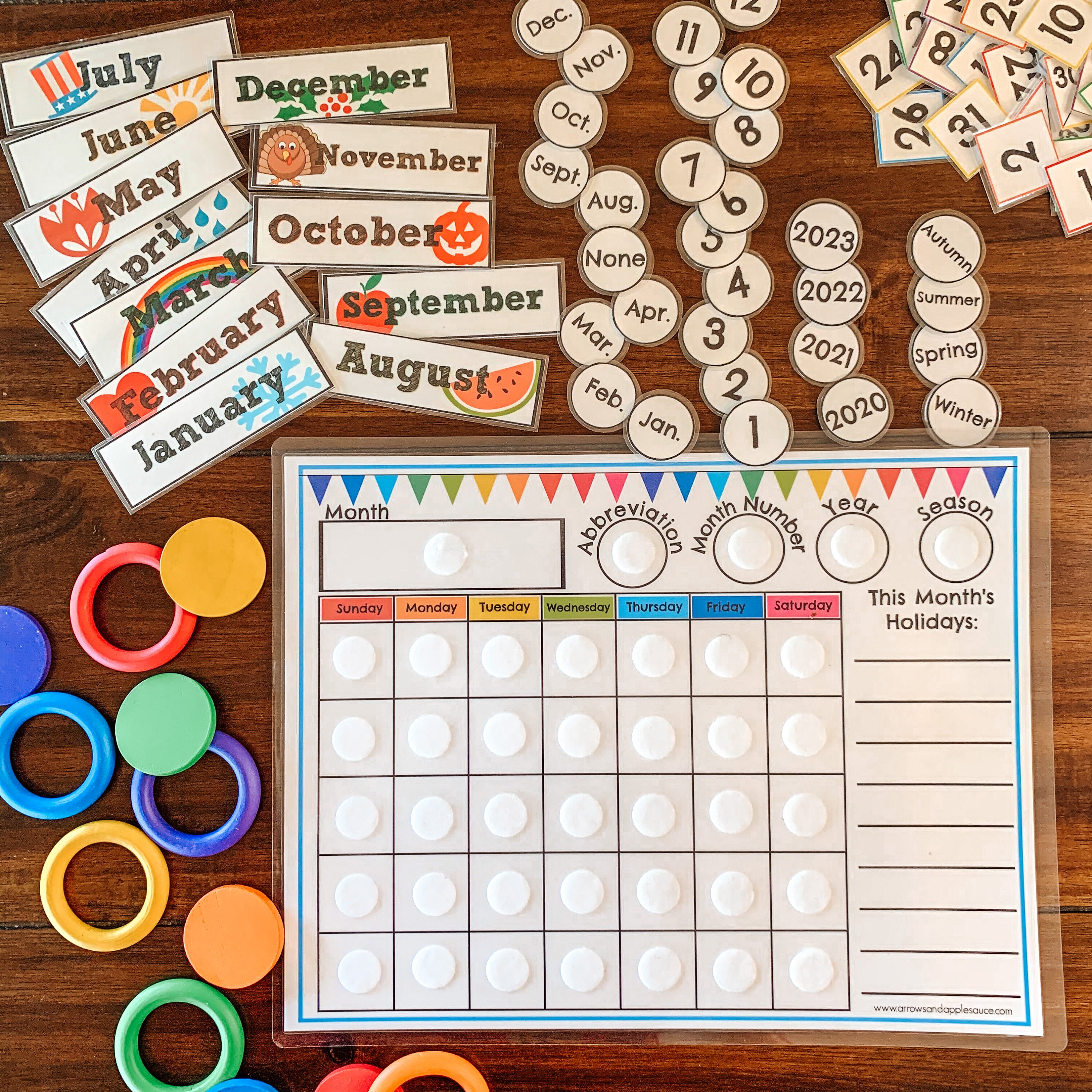 Perpetual Calendar Circle Time Printable Classroom Calendar Etsy