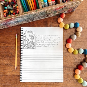 Easter Holy Week Kids Bible Study Guide, Easter Coloring, Penmanship Practice, Scripture Reading, Bible Activity, Scripture Reading Schedule image 8