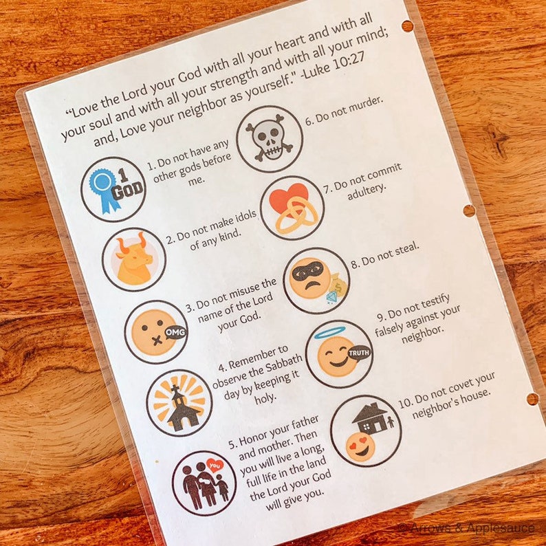 ten commandments printable memory game kids activity bible etsy