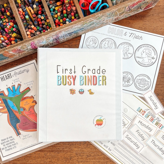 First Grade Busy Binder, Printable Educational Games, 1st Grade Curriculum, Homeschool Activities, Kids Math And Science, Learning To Read