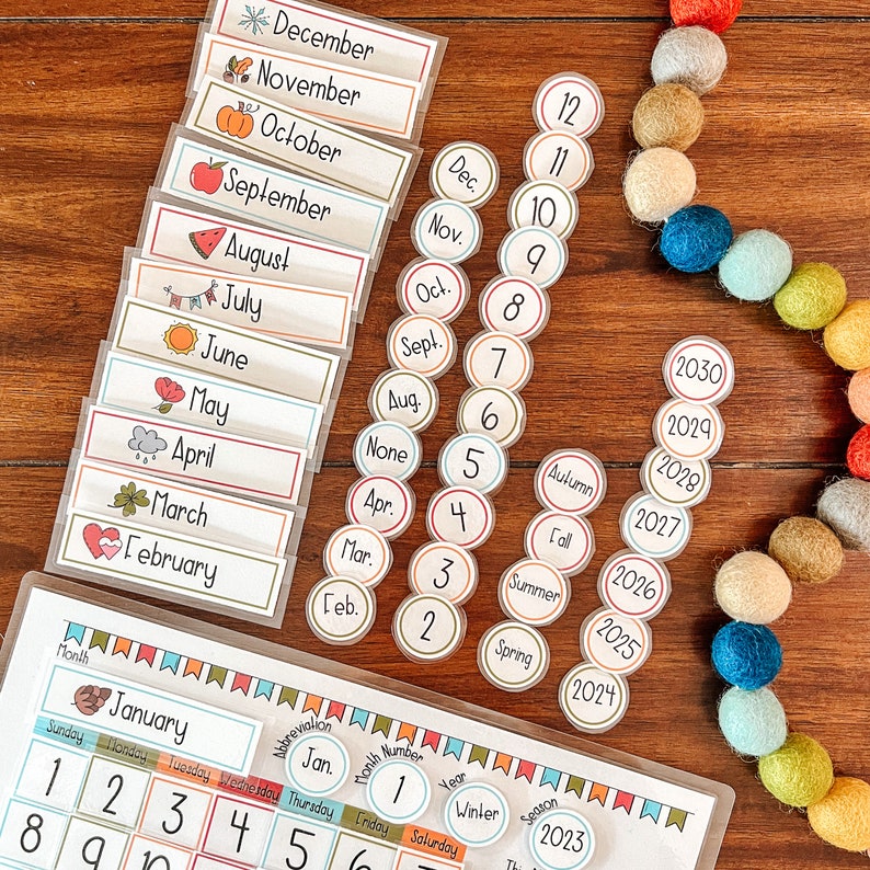 Puede incluir: Un calendario colorido con los meses del a&ntilde;o, los d&iacute;as de la semana y los n&uacute;meros del 1 al 12. Tambi&eacute;n hay c&iacute;rculos con los n&uacute;meros del 2 al 12, y las palabras 'Primavera', 'Verano', 'Oto&ntilde;o' y 'Oto&ntilde;o'.