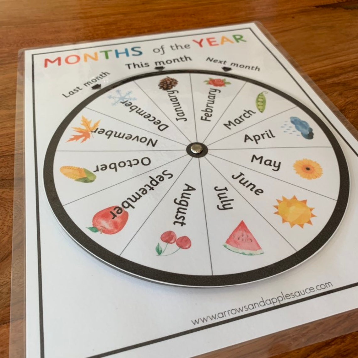 Montessori Months Of The Year Printable Classroom Calendar Etsy