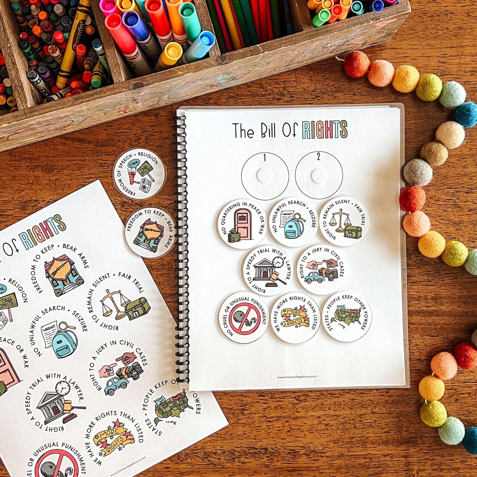 Bill of Rights Printable Activity Set, Christian Homeschool Civics ...