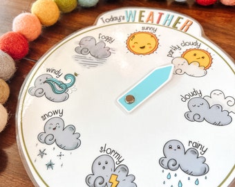 Weather Wheel, Circle Time, Weather Station, Preschool Kindergarten Activity, Weather Chart, Homeschool Learning Printable, Pre-K Science