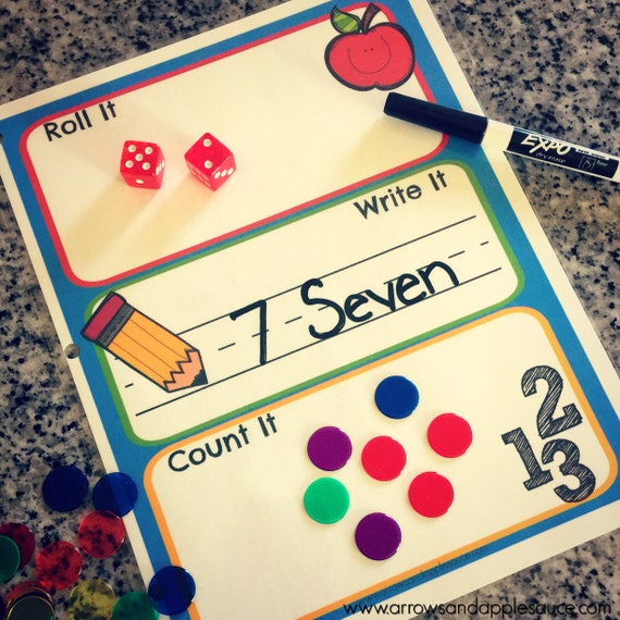 Counting Dice Game Preschool Math Game Counting Practice Etsy