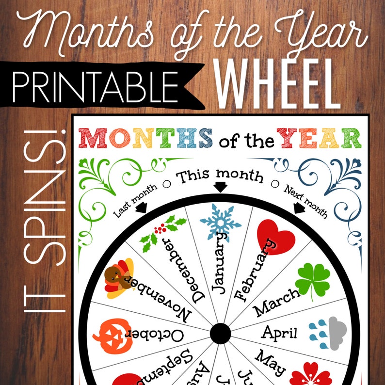 Weeks Of The Calendar year Printable Wheel, Little ones Circle Season Match, Clroom Decor, Clroom Calendar, Homeschool Printable, Regular Calendar, photograph regarding Months of the Year Printable named Weeks Of The Yr Printable Wheel, Children Circle Year Recreation, Clroom Decor, Clroom Calendar, Homeschool Printable, Every month Calendar,