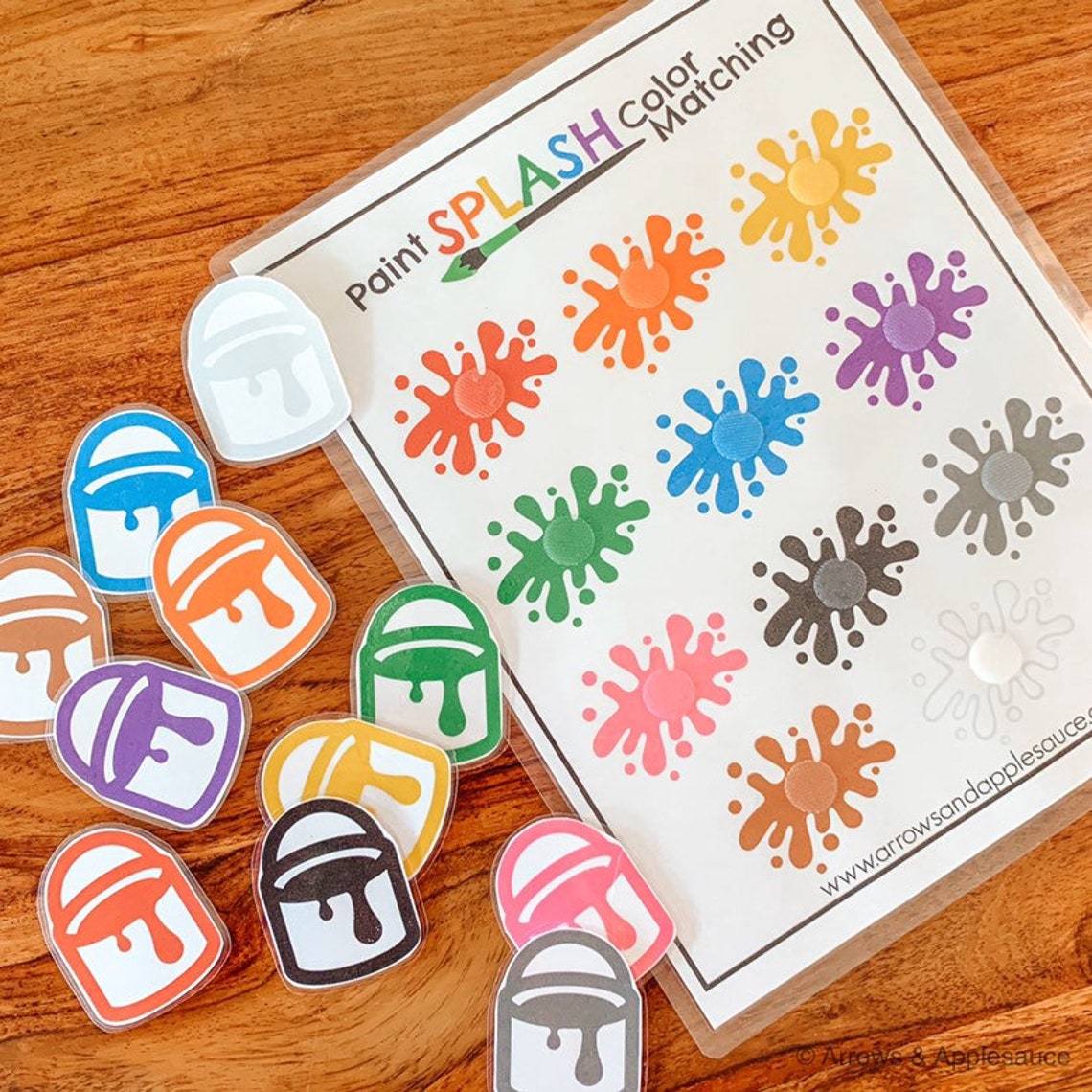 Color Sorting Matching Paint Splash Game Printable Toddler Etsy