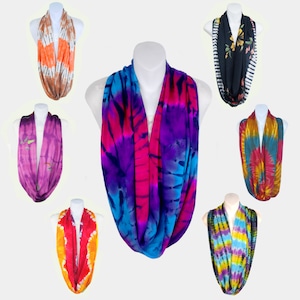 Tie-Dye Infinity Scarves, Shawls