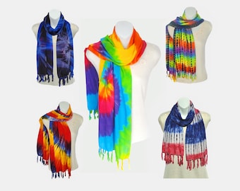 Tie-Dyed Scarf/Shawl/Sash with Fringe