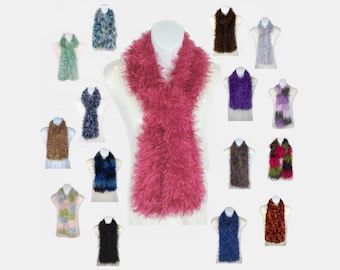 Plush Eyelash Hand-Knit Scarves - Light-Weight - Fun Fur