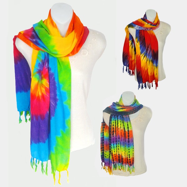 Rainbow Scarf/Shawl/Sash with Fringe