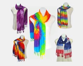 Tie-Dyed Scarf/Shawl/Sash with Fringe