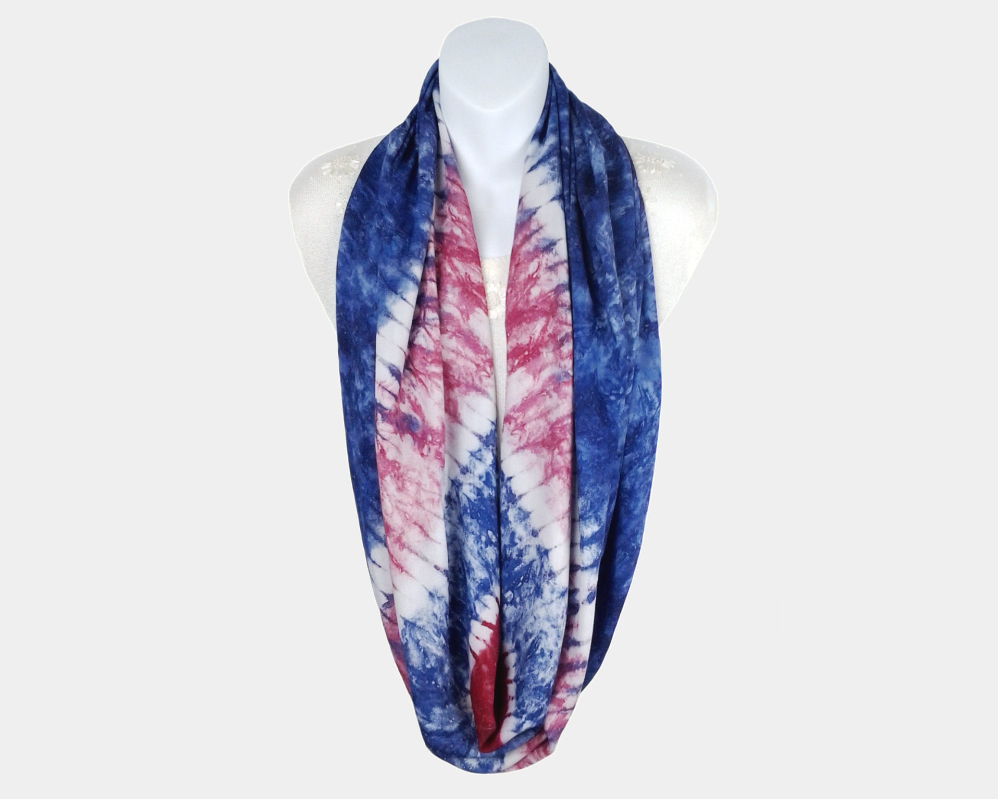 Red, White and Blue Tie-dye Infinity Scarf - Etsy